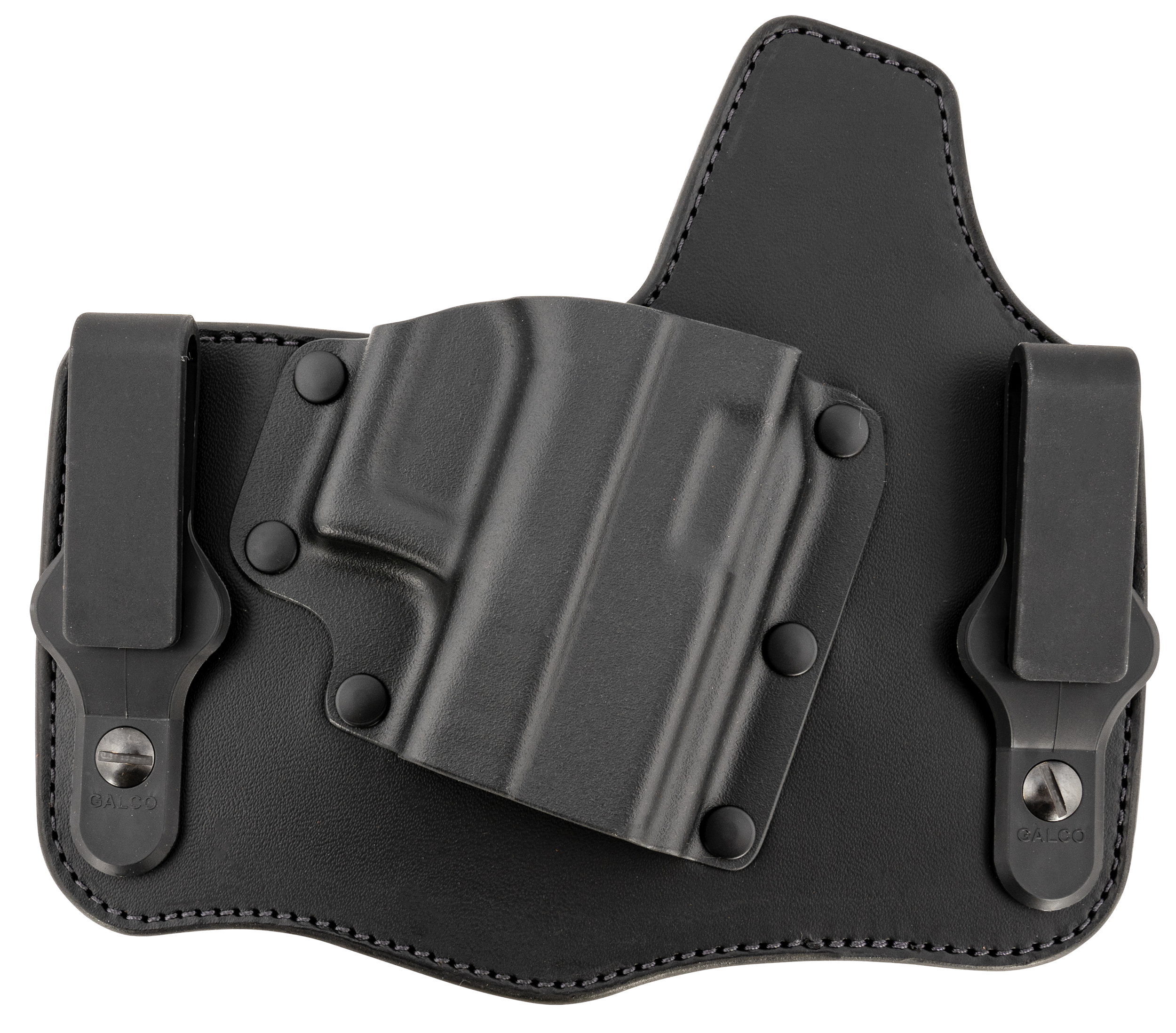 Galco KT800RB KingTuk Deluxe IWB Black Kydex/Leather Fits Glock 43, UniClip, Right Hand