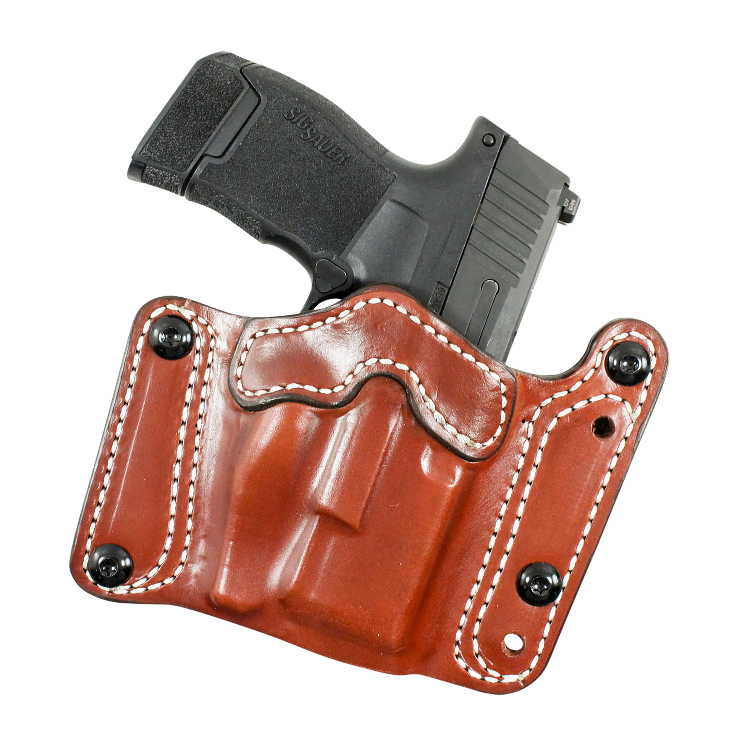 DeSantis Gunhide 194TJ8HZ0 Variable 194  OWB Tan Leather Fits Sig P320C/P250C Belt Clip Mount Ambidextrous