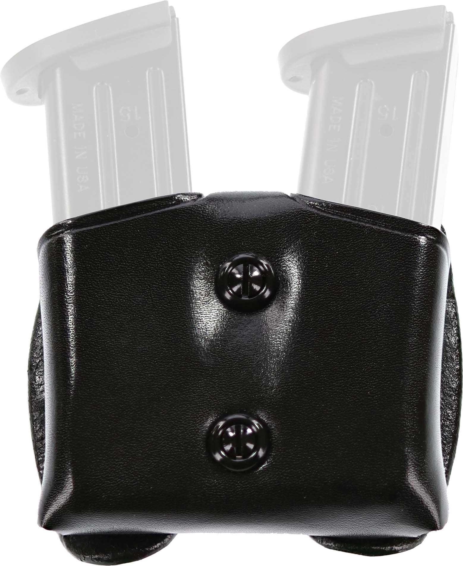 Galco DMC22B DMC Mag Carrier Double Black Leather Belt Loop Belts 1.50-1.75" Wide Compatible w/ Glock 35 Ambidextrous Hand