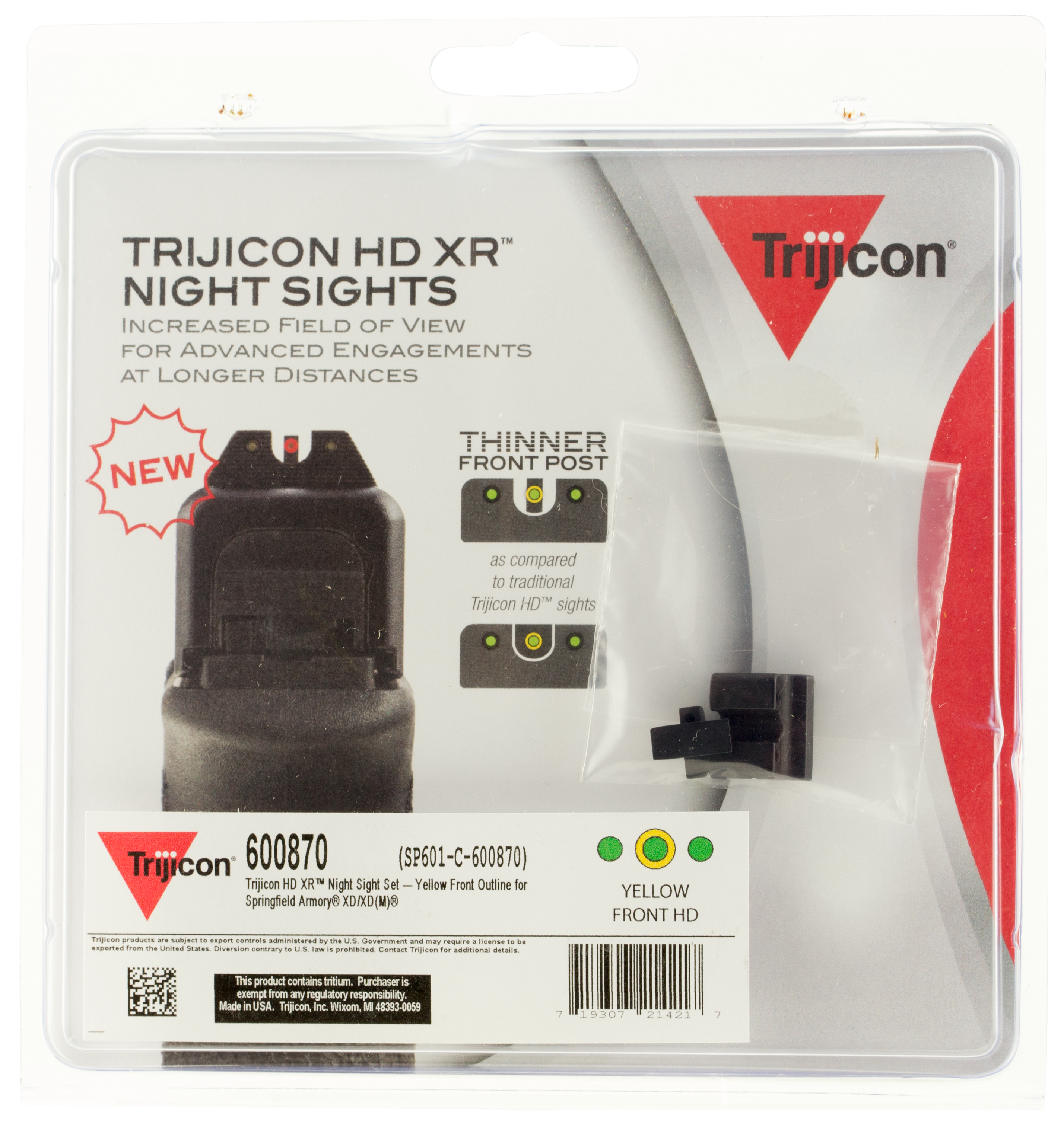 Trijicon Hd Xr Night Sights Green Yellow Front Rear Springfield Xd-XdM-Xd Mod.2