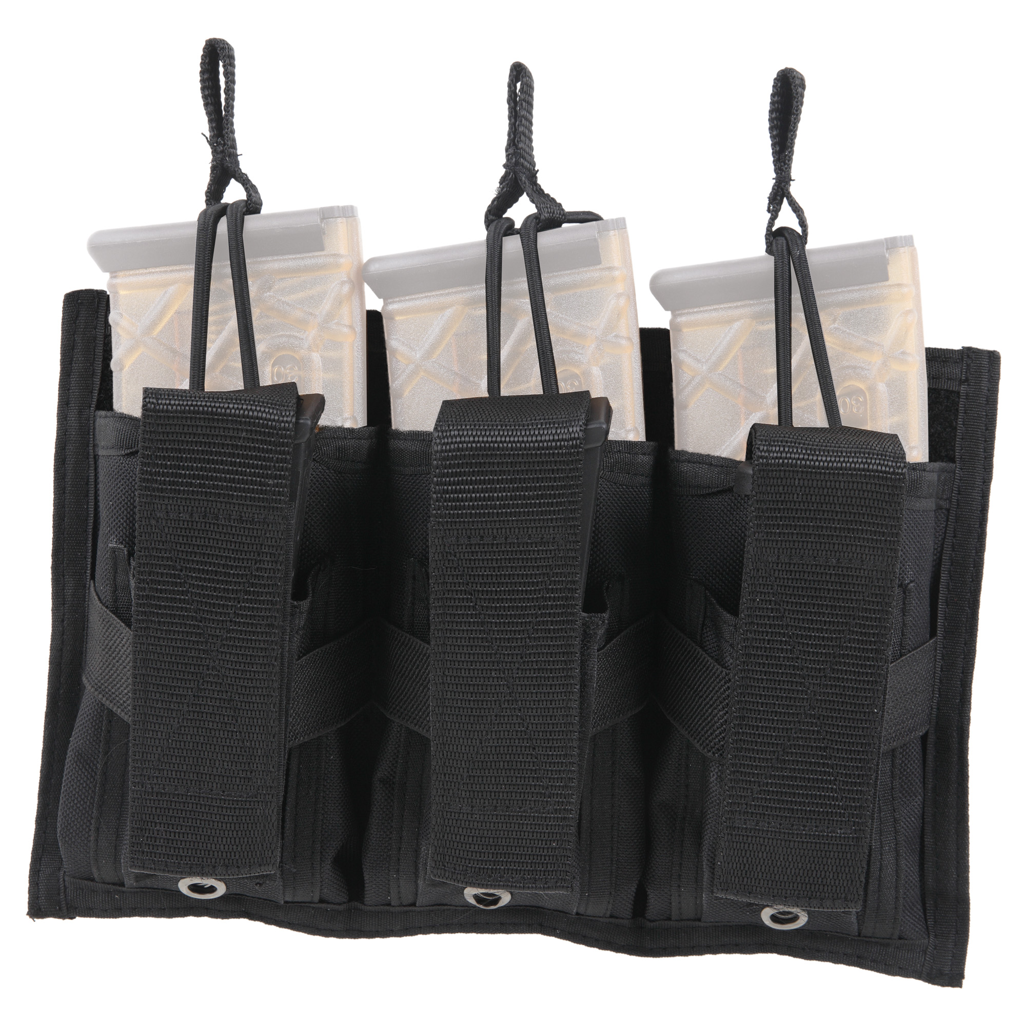 Bulldog BDT62 Tri-Double Mag Pouch  MOLLE Black Belt Loop Compatible w/ 30-Round Compatible w/ High Capacity