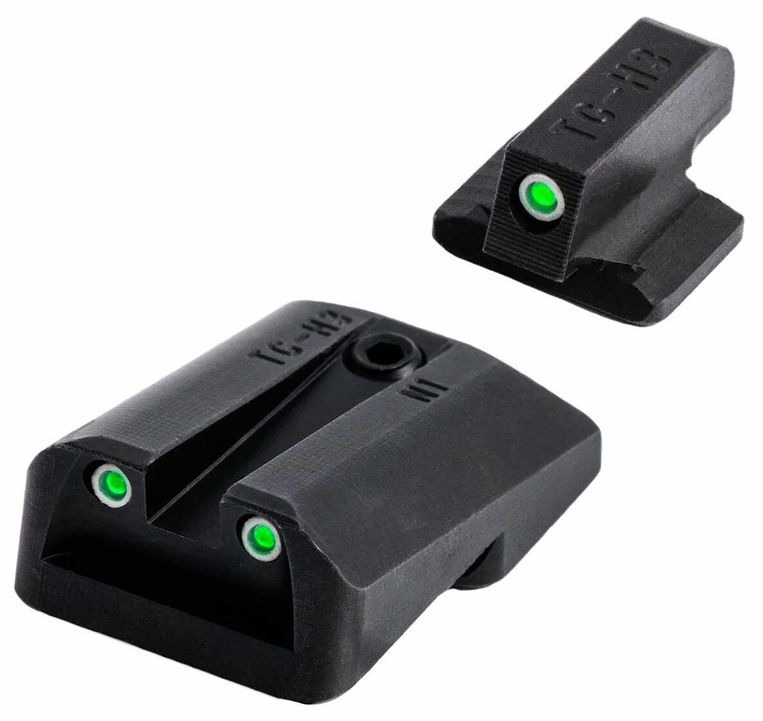 Truglo Tritium Pro Front Sight Green White Outline Rear Sight for Cz P-10