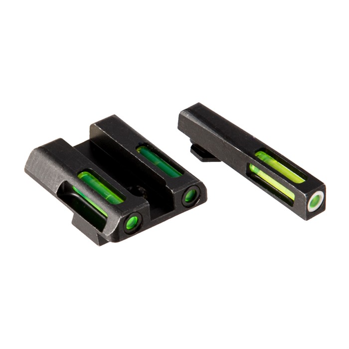 Hiviz LiteWave H3 Glock 45 10mm Handgun Sight Green Litepipes White Front Ring