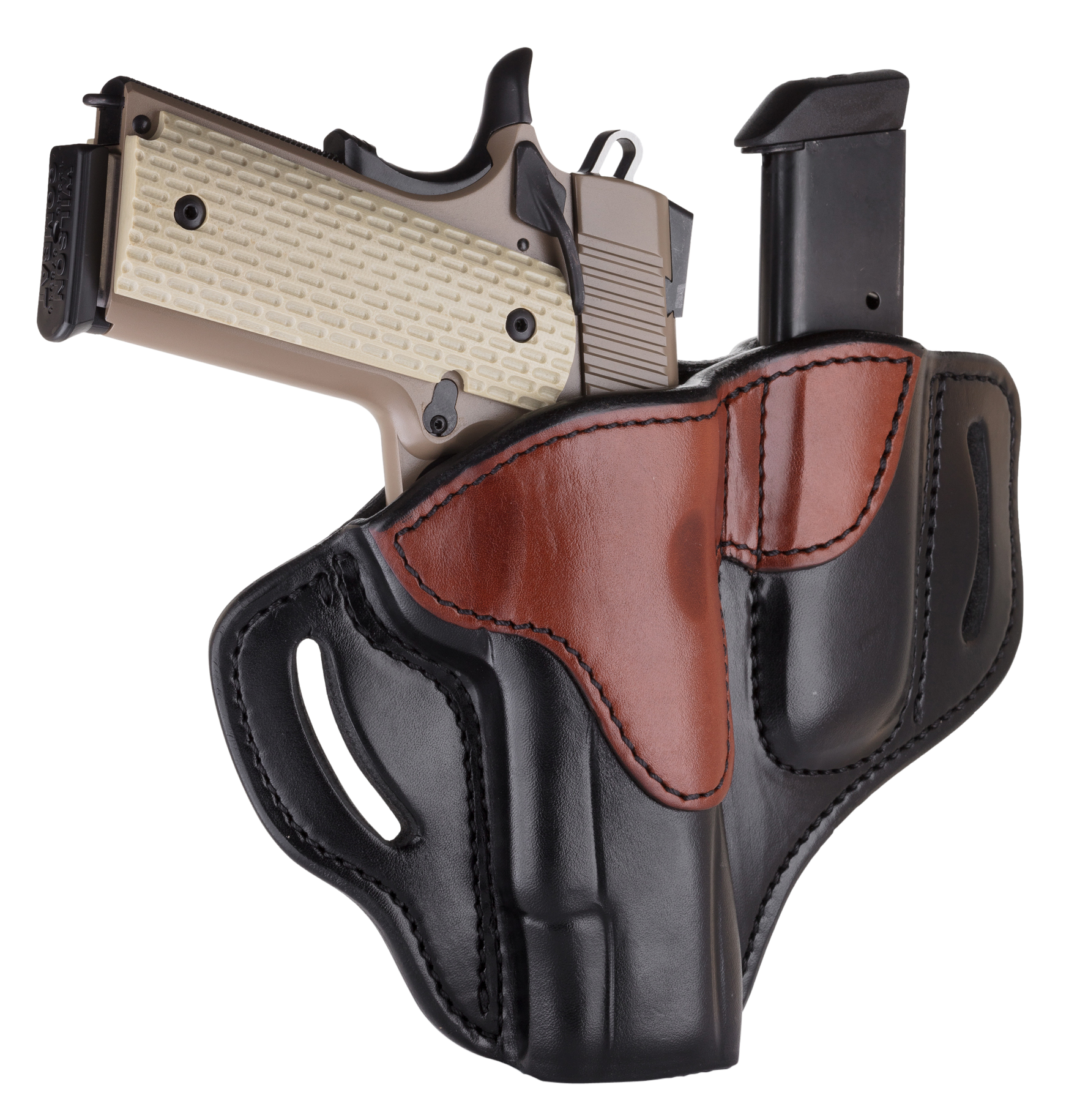 1791 Gunleather BH1M1BLBR BH1M1 Combo OWB 01 Black/Brown Leather Belt Slide Fits 4-5" 1911