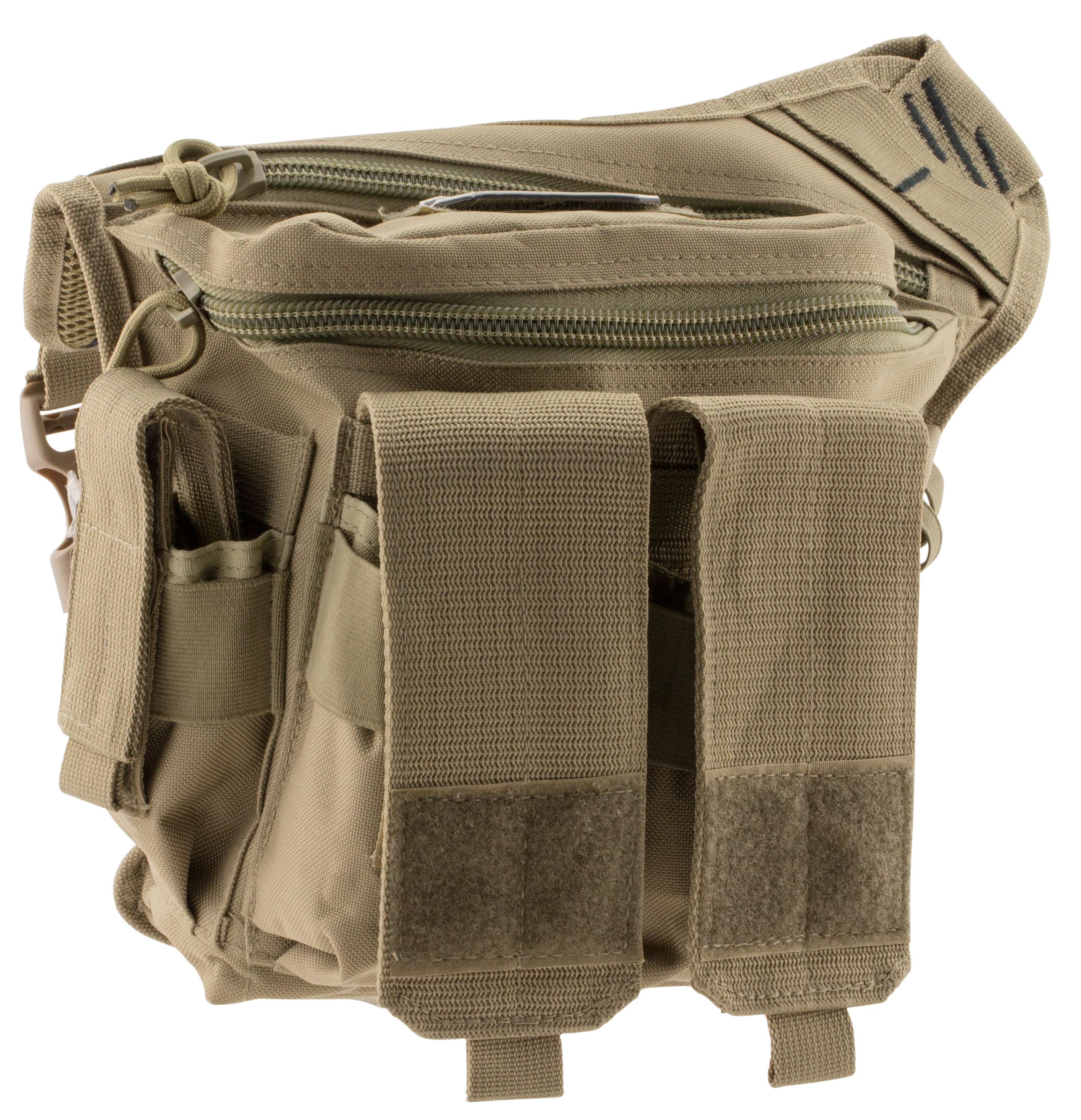 GPS Bags 981RDP Rapid Deployment Sling Pack Tan 600D Polyester with Removeable Handgun Holster, External Pockets & Internal Storage Compartment 10" x 3" x 13" Internal Dimensions
