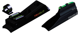 Truglo Muzzle Brite Sight Set In-Line Muzzleloaders Red Green Front Rear Fiber Optic Adjustable