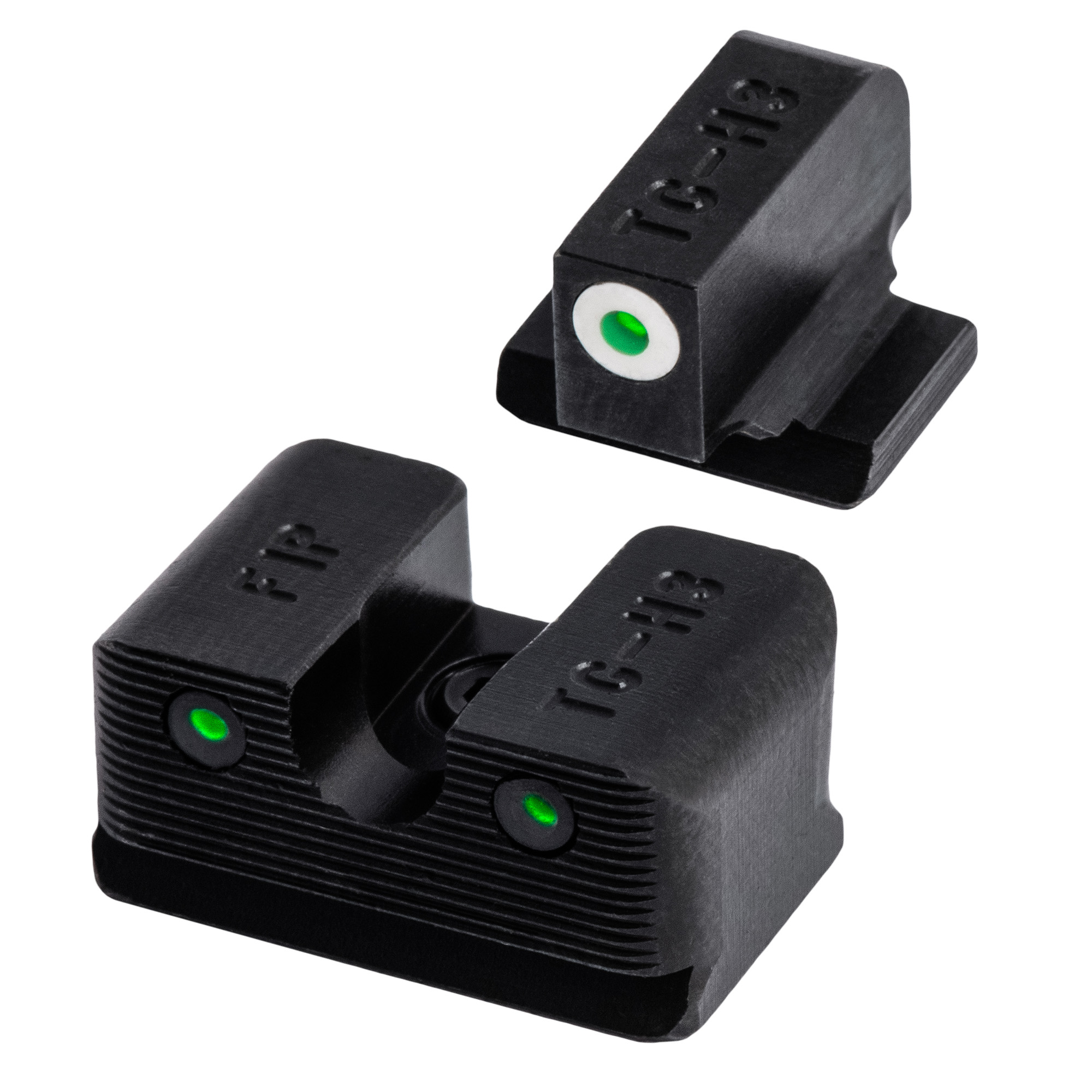 TruGlo TG231F1W Tritium Pro  Black | Green Tritium White Outline Front Sight Green Tritium Rear Sight