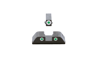 AmeriGlo Classic Sight Set Glock Gen5 9mm 40 Green White Outline Tritium