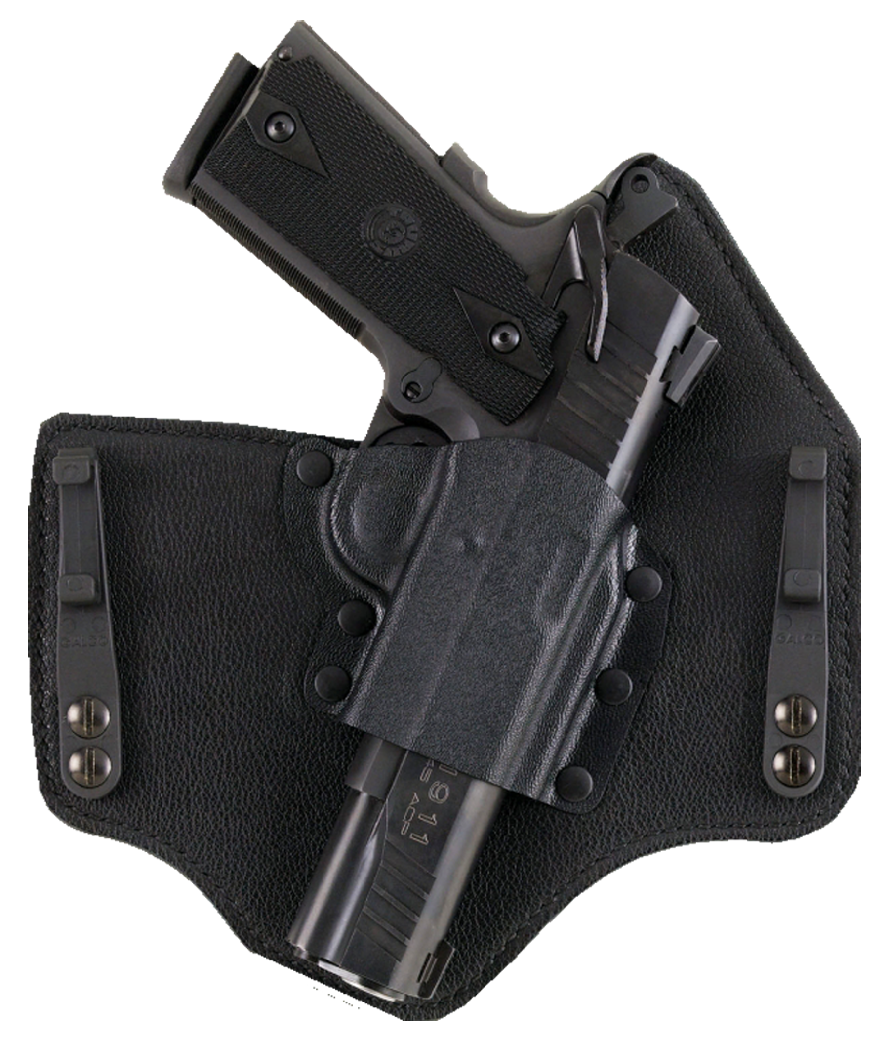 Galco KT600B KingTuk Deluxe IWB Black Kydex/Leather Compatible w/Glock 42 UniClip Mount Right Hand