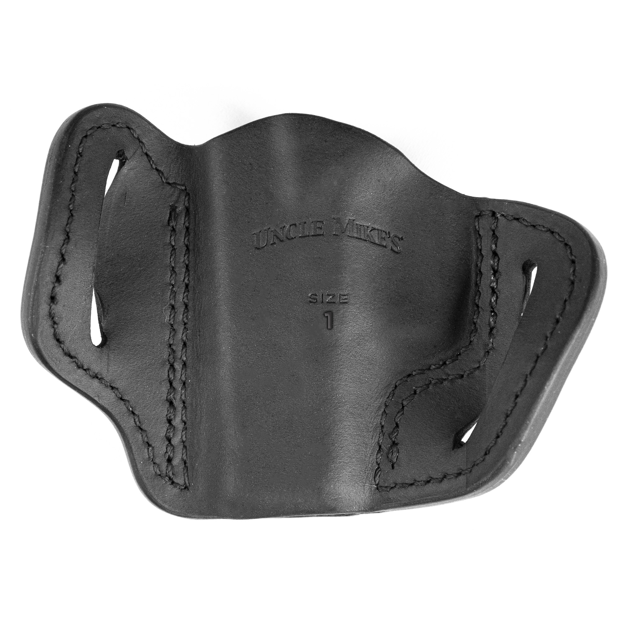 Uncle Mikes-leather(1791) UMOWB1MBLR Outside The Waistband  OWB Size 01 Matte Black Leather Belt Slide Fits Springfield Hellcat Right Hand