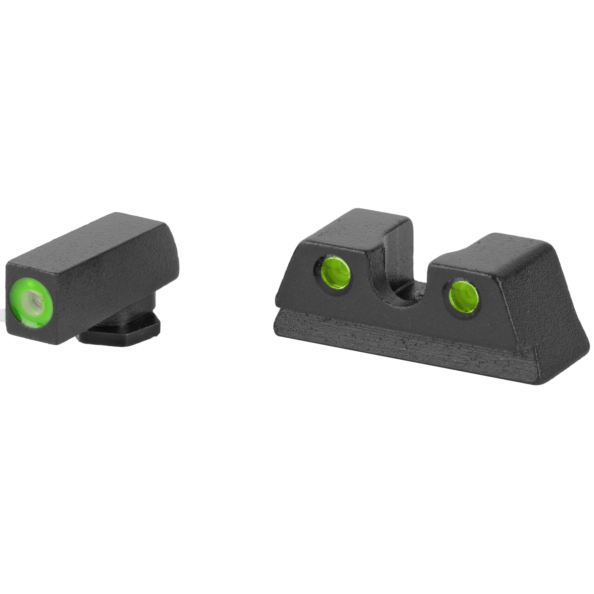 Meprolight Hyper-Bright Glock 42 43 43X 48 Green Tritium Front Sight Green Outline Rear Sight