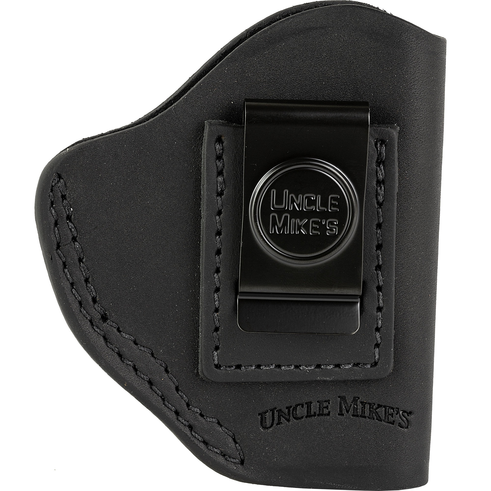 Uncle Mikes-leather(1791) UMIWB2MBLA Inside the Waistband  IWB Size 02 Matte Black Leather Belt Clip Fits Small Frame Revolver Right Hand