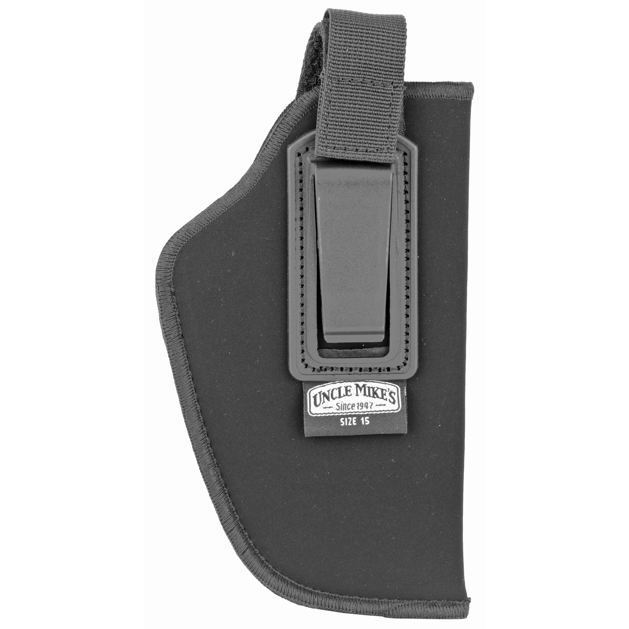 Uncle Mike's 76151 Inside The Pants Holster IWB Size 15 Black Suede Like Belt Clip Fits Large Autos Fits 3.75-4.50" Barrel Right Hand