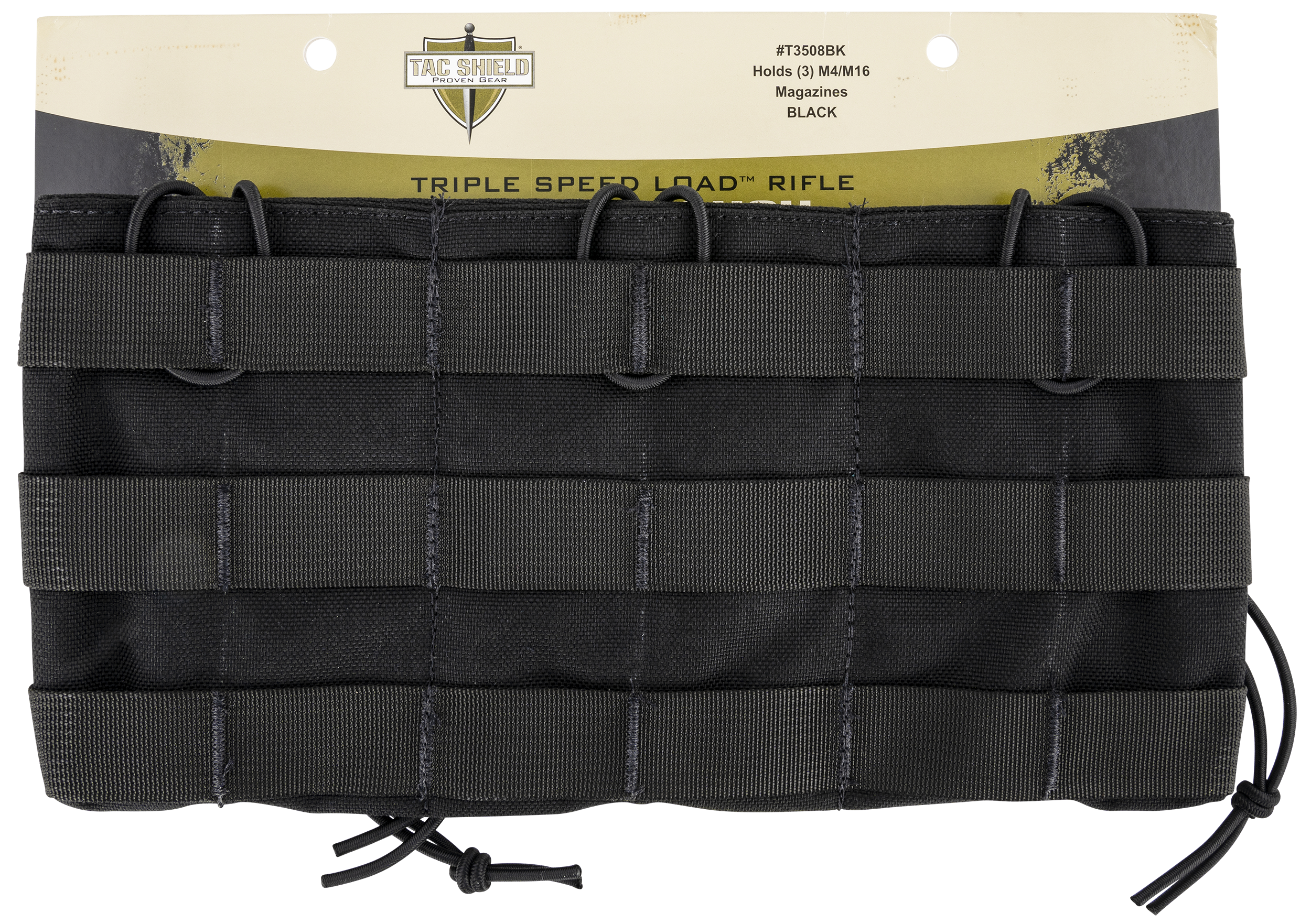 Tacshield T3508BK Speed Load Triple Rifle Triple Black 1000D Nylon