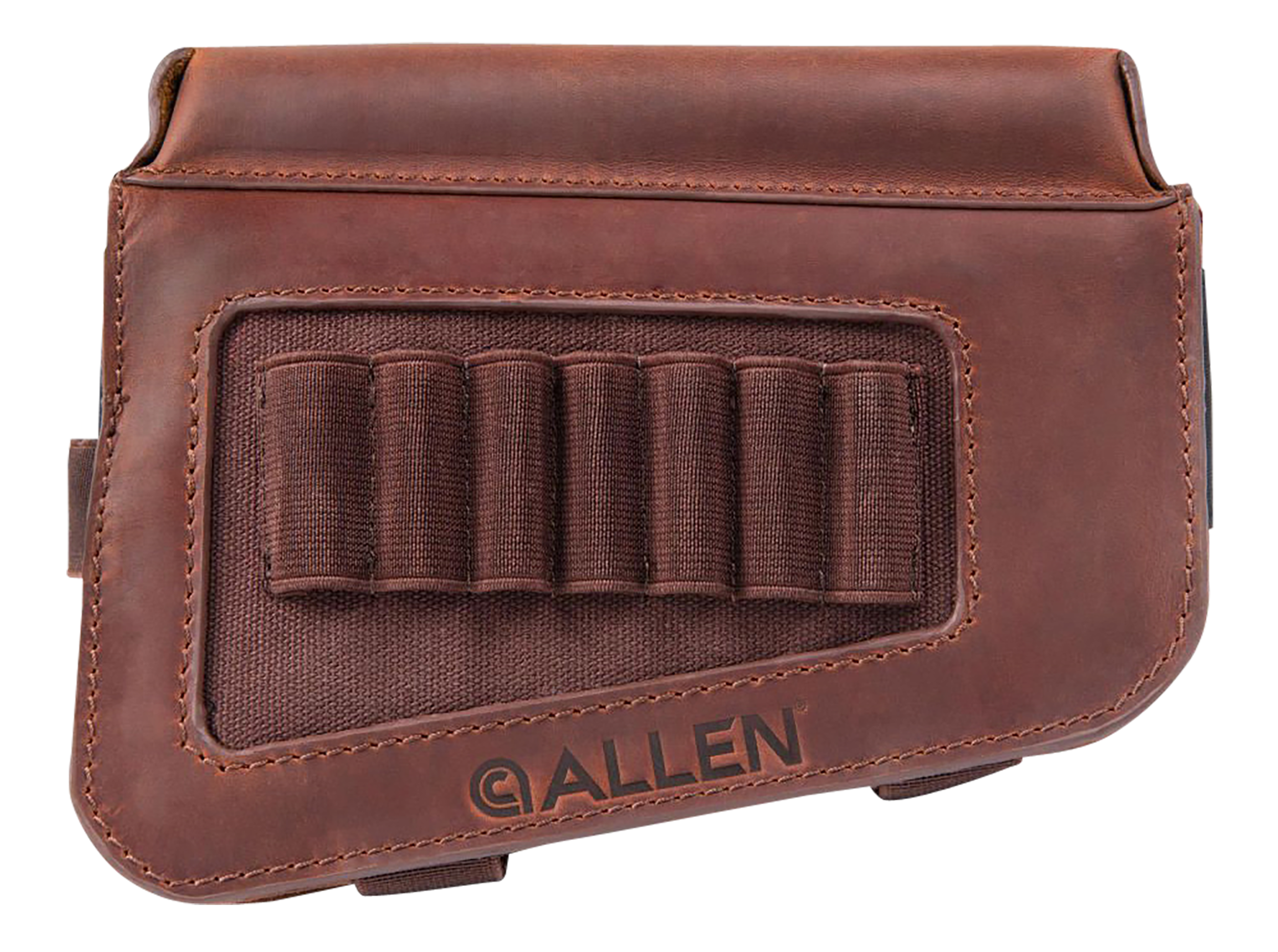 Allen 8519 Westcliff Buttstock Cartridge Carrier 7rd Capacity Leather Rifle Buttstock Mount Features Raised Cheek Piece