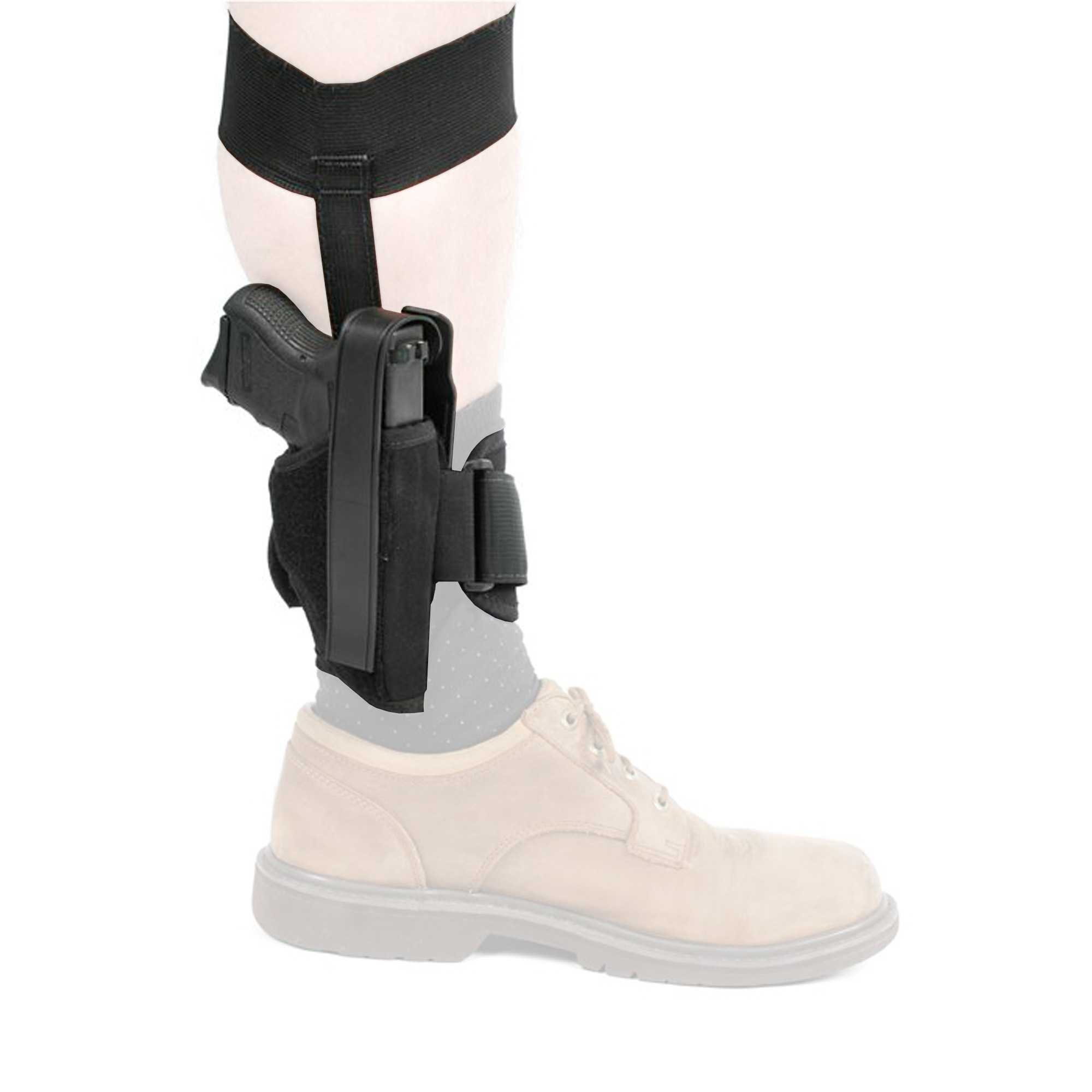 Blackhawk 40AH01BKR Ankle  Size 01 Black Cordura Velcro Fits Medium Autos Fits 3-4" Barrel Right Hand