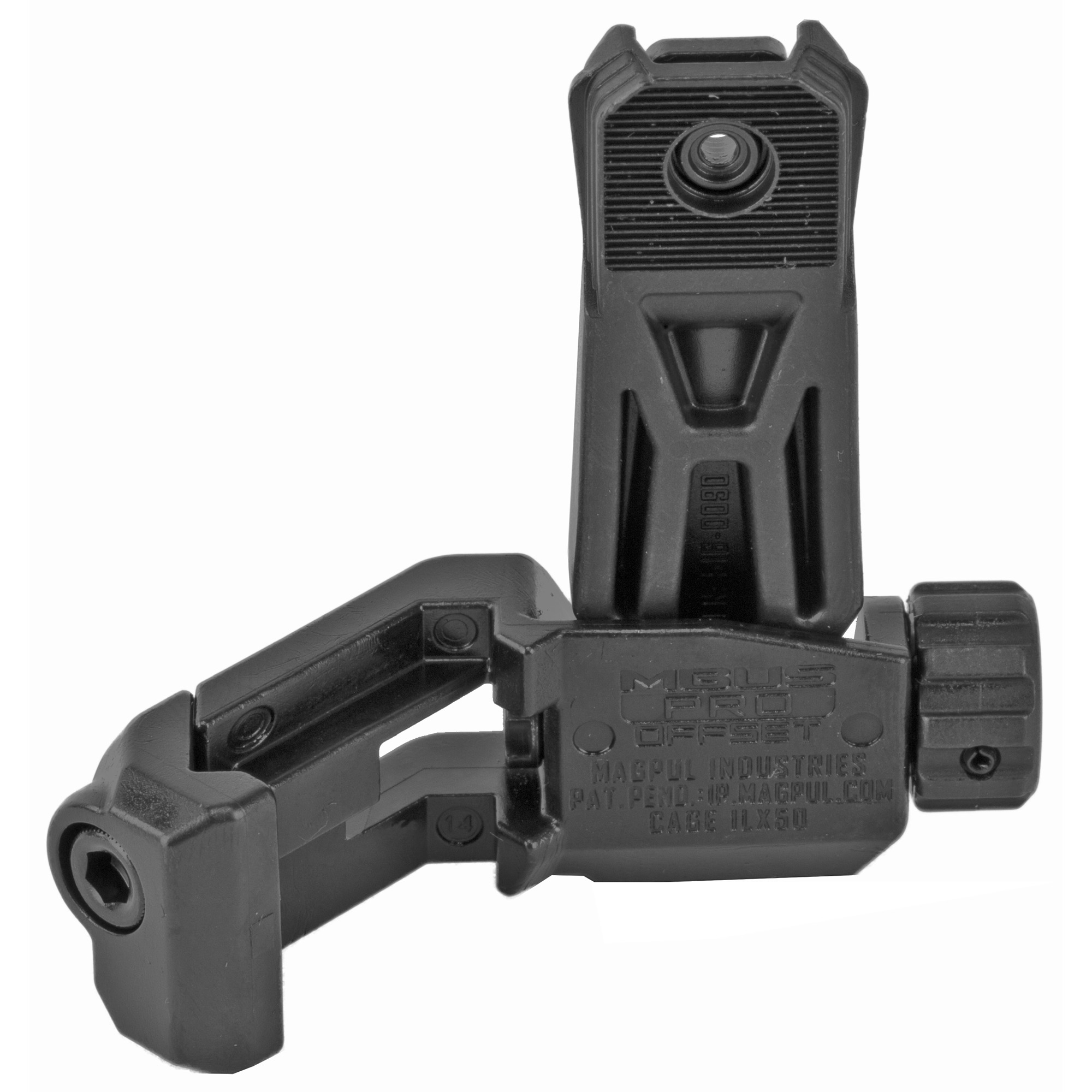 Magpul MAG526-BLK MBUS Pro Offset Sight Rear  QPQ Melonited Steel Construction for AR-15