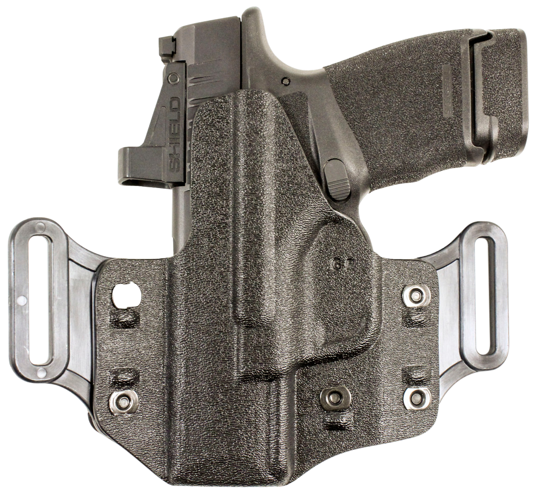DeSantis Gunhide 195KB8WZ0 Veiled Partner  OWB Black Kydex Belt Slide Fits Springfield Prodigy w/wo Red Dot Fits 4.25-5" Barrel