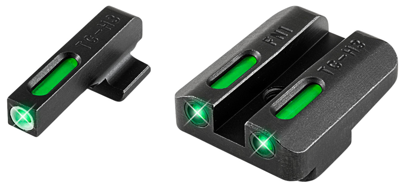 Truglo TFX Front Rear Sights Green Tritium White Outline