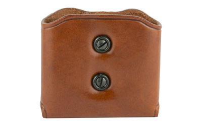 Galco DMC26 DMC Mag Carrier Double Tan Leather Belt Loop 45 ACP Belts 1.50-1.75" Wide Compatible w/ Single Stack Compatible w/ Sig P220 Compatible w/ 1911