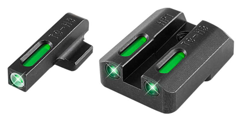 TruGlo TG13HP1A Tfx FrontRear Sights Green Tritium Fiber Optic White Outline