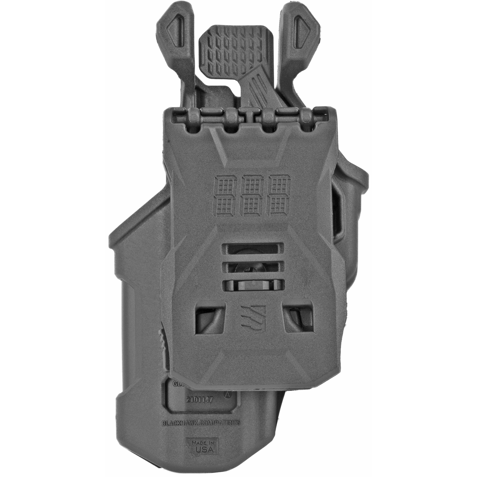 Blackhawk 410768BKR T-Series L2C Non-Light Bearing OWB Black Polymer Belt Clip Compatible w/Glock 43/43X/Kahr PM Includes Belt Loops Right Hand