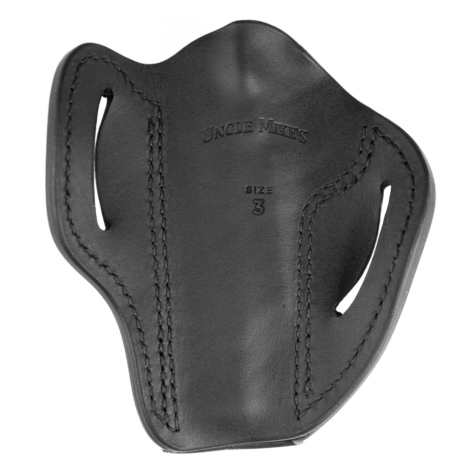 Uncle Mikes-leather(1791) UMOWB3MBLR Outside The Waistband Holster OWB Size 03 Matte Black Leather Belt Slide Fits 1911 5" Right Hand