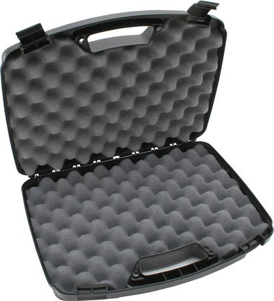 MTM Case-Gard 80940 Double Handgun Case  Black Polypropylene Holds 2 Handguns w/ up to 8' Barrels