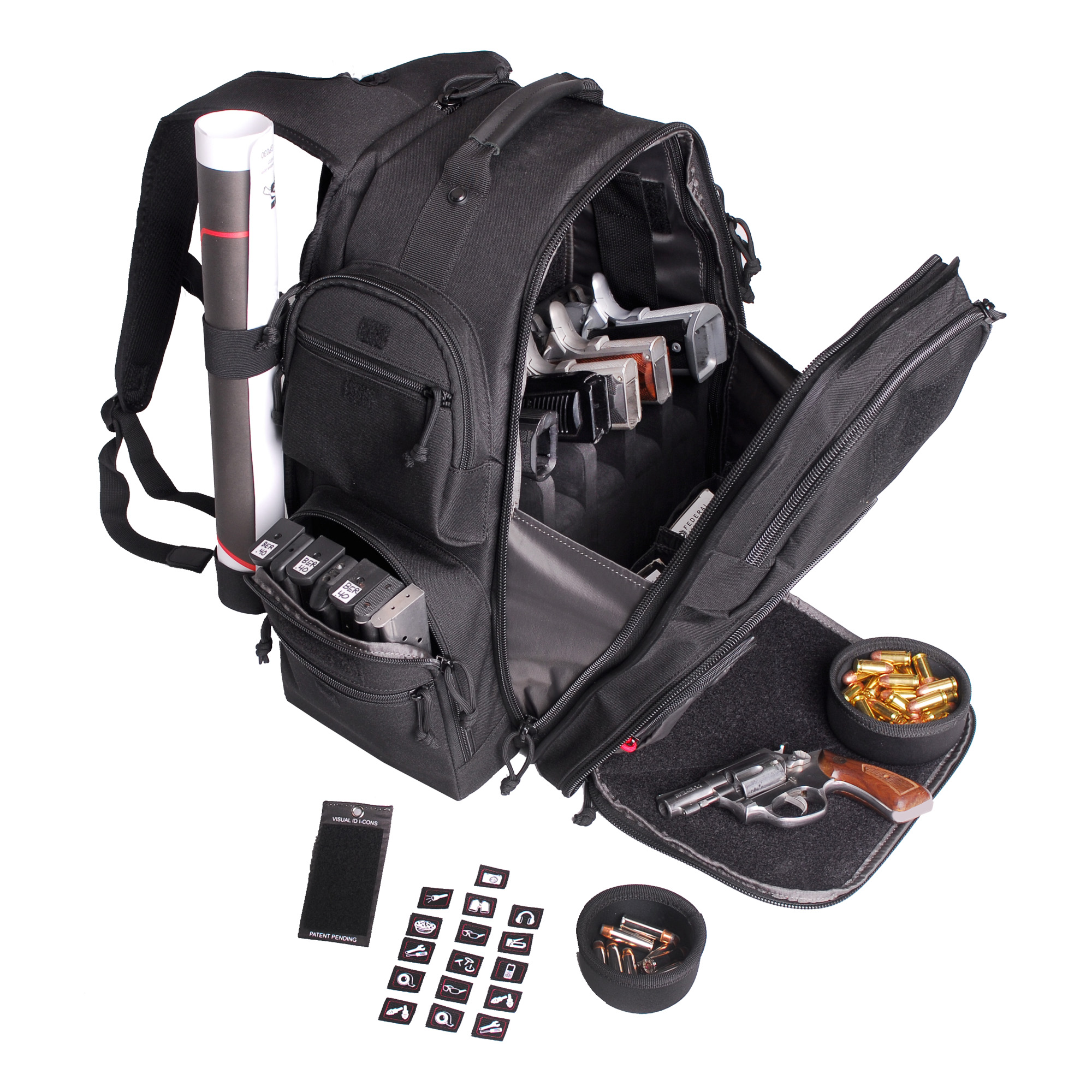 GPS Bags 1812BPB Executive Backpack Black Holds 5 Handguns