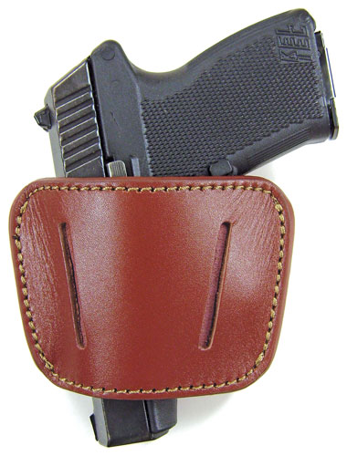 PSP 036 Belt Slide  IWB/OWB Tan Leather Belt Clip/Slide Fits Small/Med Semi-Auto Ambidextrous