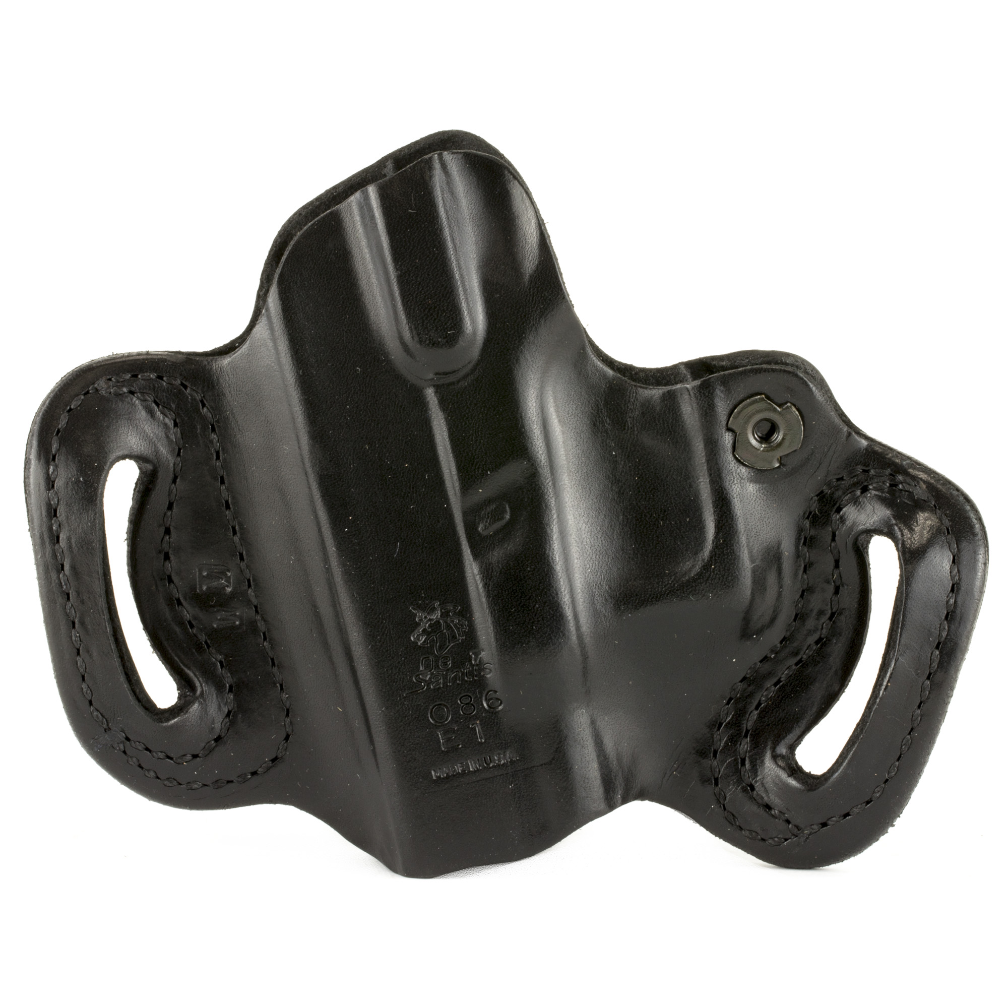 DeSantis Gunhide 086BAE1Z0 Mini Slide  OWB Black Leather Belt Slide Compatible w/Most Glock Belt 1.75" Wide Right Hand