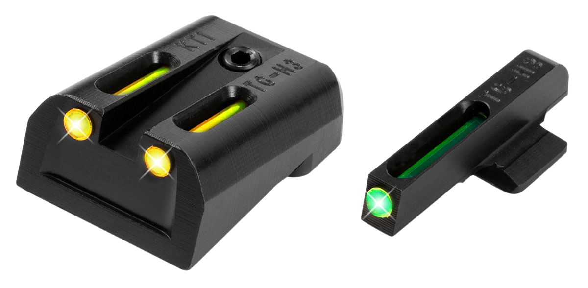 TruGlo TFO Front Rear Sight Kimber 1911 Green Tritium Fiber Optic Yellow