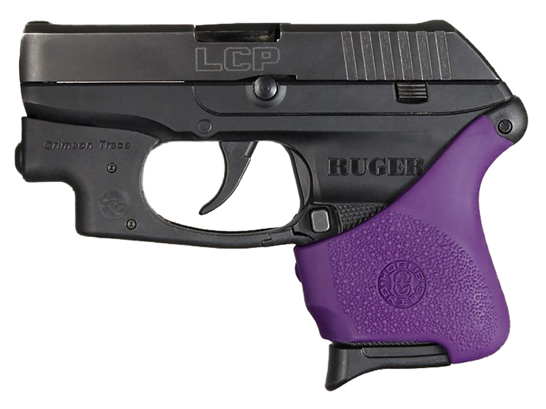 Hogue HandAll Hybrid Grip Sleeve Rubber Textured Purple Ruger LCP Crimson Trace