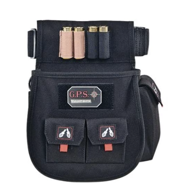 GPS Bags 1093CSP Deluxe Double Shotshell Pouch Olive Polyester Waist Mount 30-52" Belt