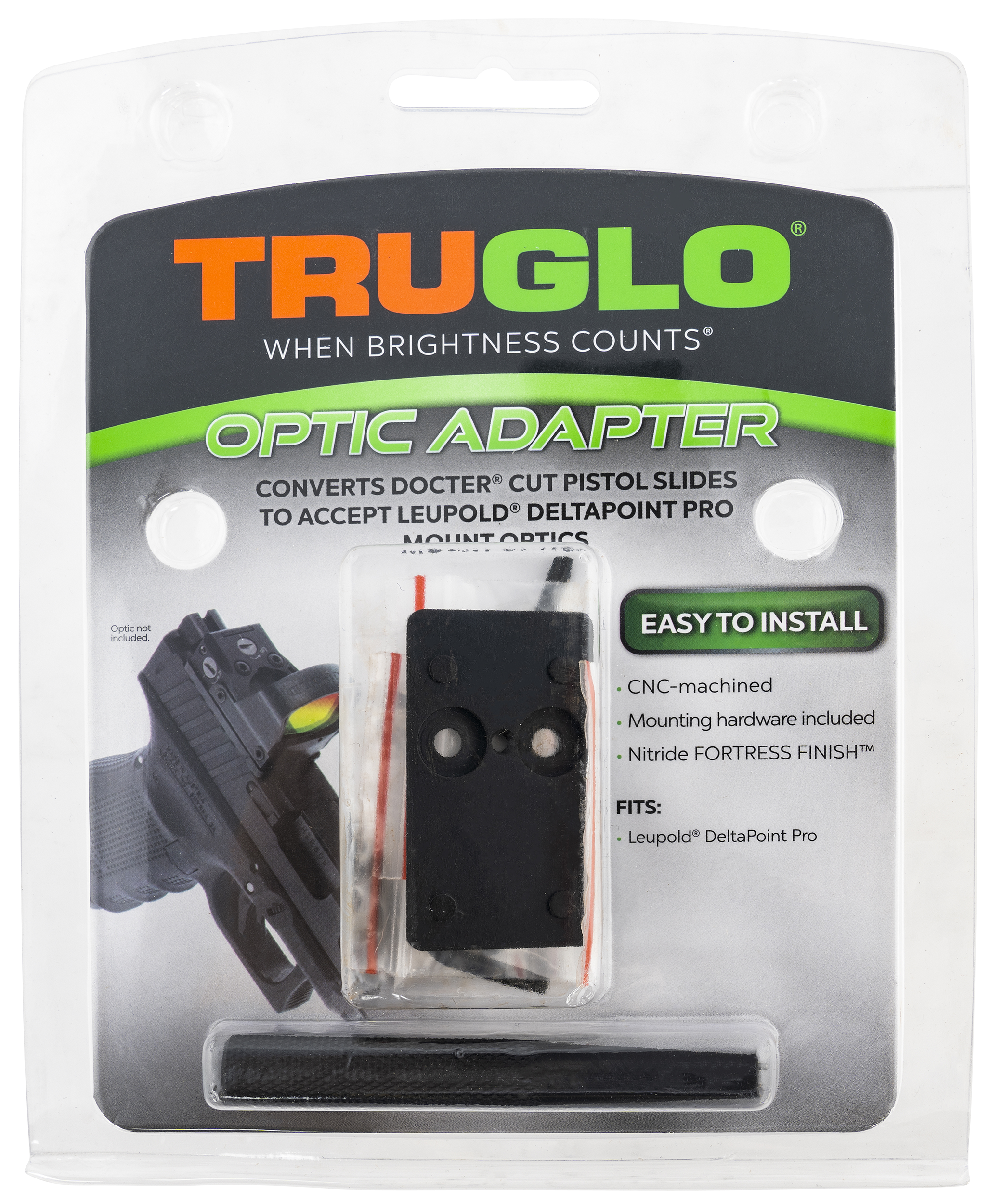 TruGlo Red Dot Sight Adapter for Leupold DeltaPoint Pro Handguns Fortress