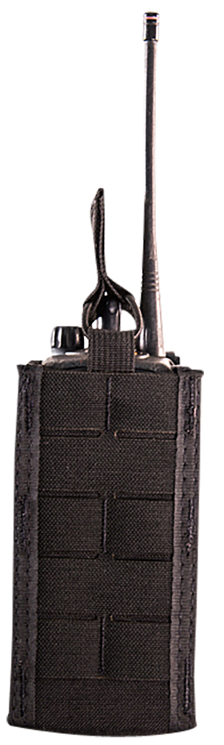 High Speed Gear 41RD00BK TACO Duty Radio Holder, Black Nylon with MOLLE Exterior & Bungee Pull Tongue, Fits MOLLE & 2" Belt