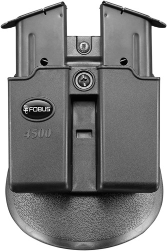 Fobus 4500NDP Double Mag Pouch  Black Polymer Paddle Compatible w/ Single Stack Compatible w/ 1911