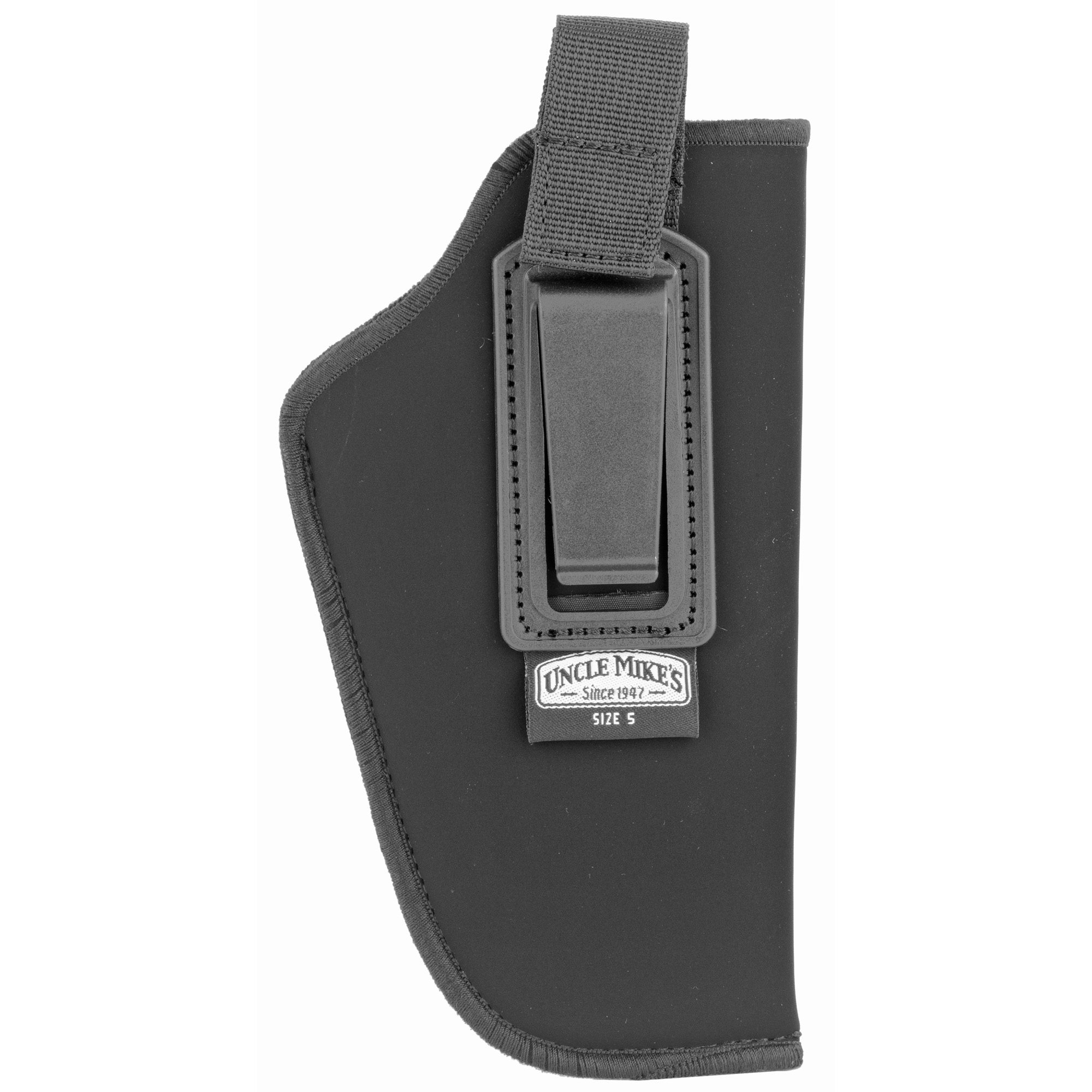 Uncle Mike's 76051 Inside The Pants Holster IWB Size 05 Black Suede Like Belt Clip Fits Large Semi-Auto Fits 4.50-5" Barrel Right Hand