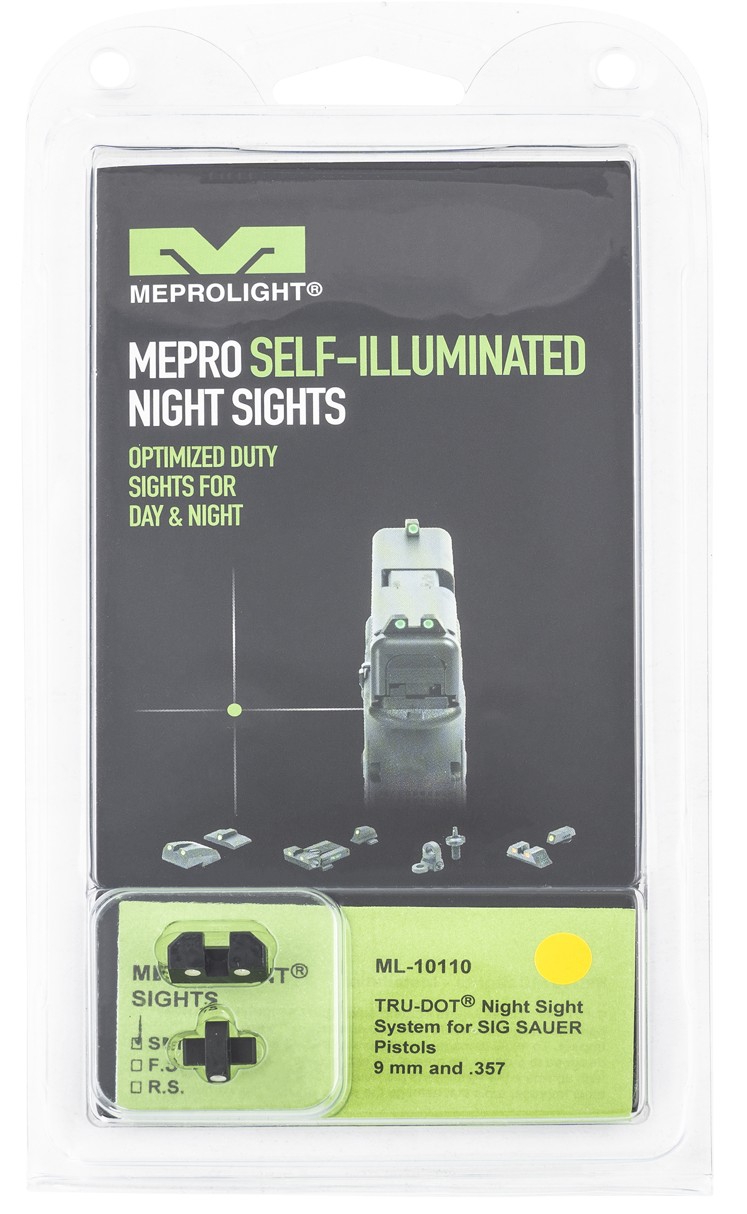 Meprolight Tru-Dot Green Front Sight White Outline Yellow Rear Sig P226 P320