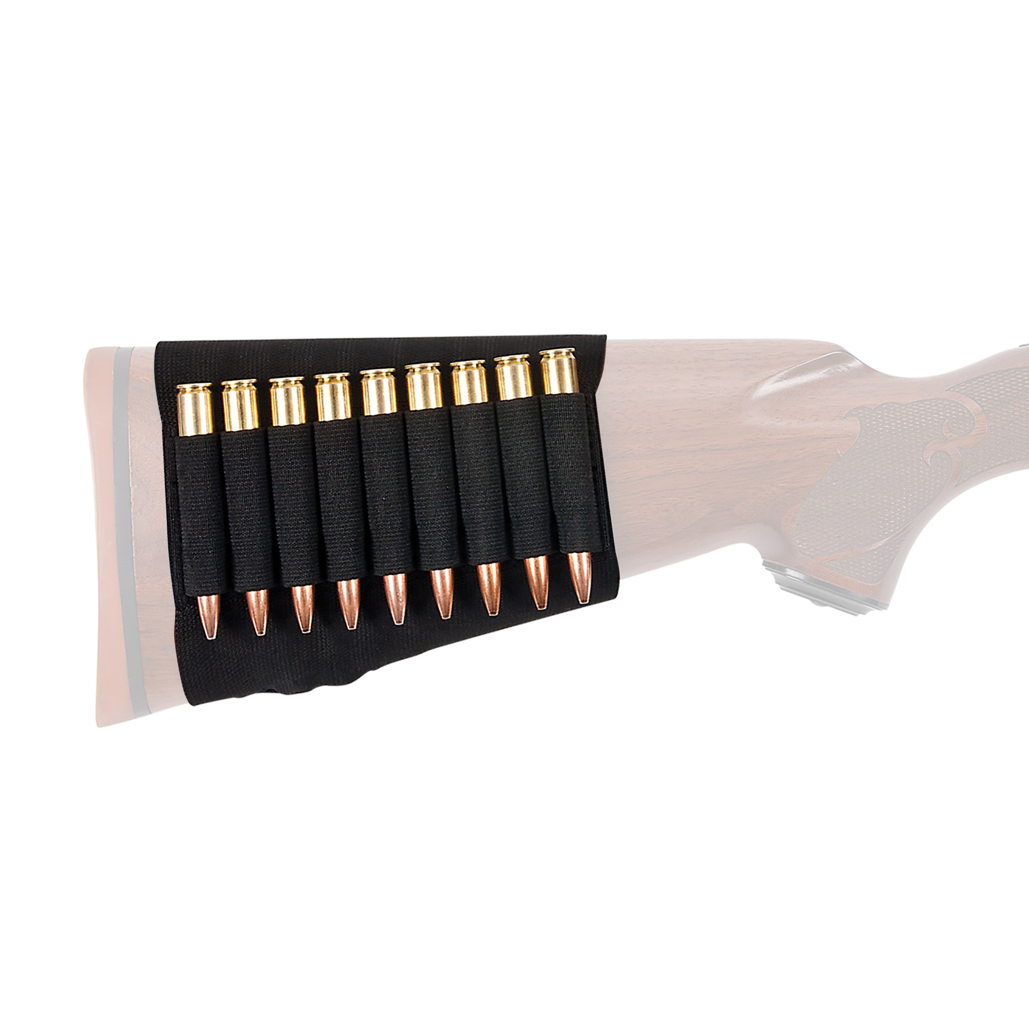 Allen Elastic Buttstock Shell Holder Black for Rifles