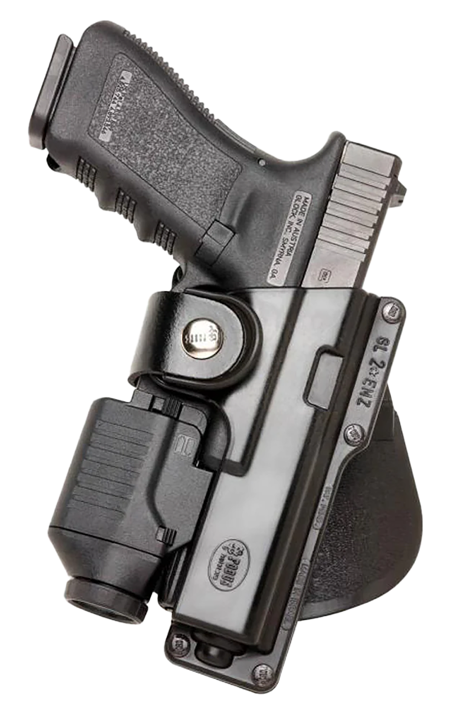 Fobus GLT17 Active Retention Tactical OWB Black Polymer Belt Fits Glock 17/22/31 w/Tactical Light or Laser Right Hand