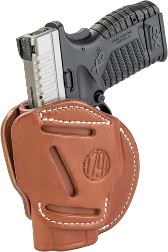1791 Gunleather 3WH4CBRA 3-Way  IWB/OWB Size 04 Classic Brown Leather Belt Loop Fits Walther PPS Fits Taurus G2C Fits Springfield XD/XDS Ambidextrous Hand