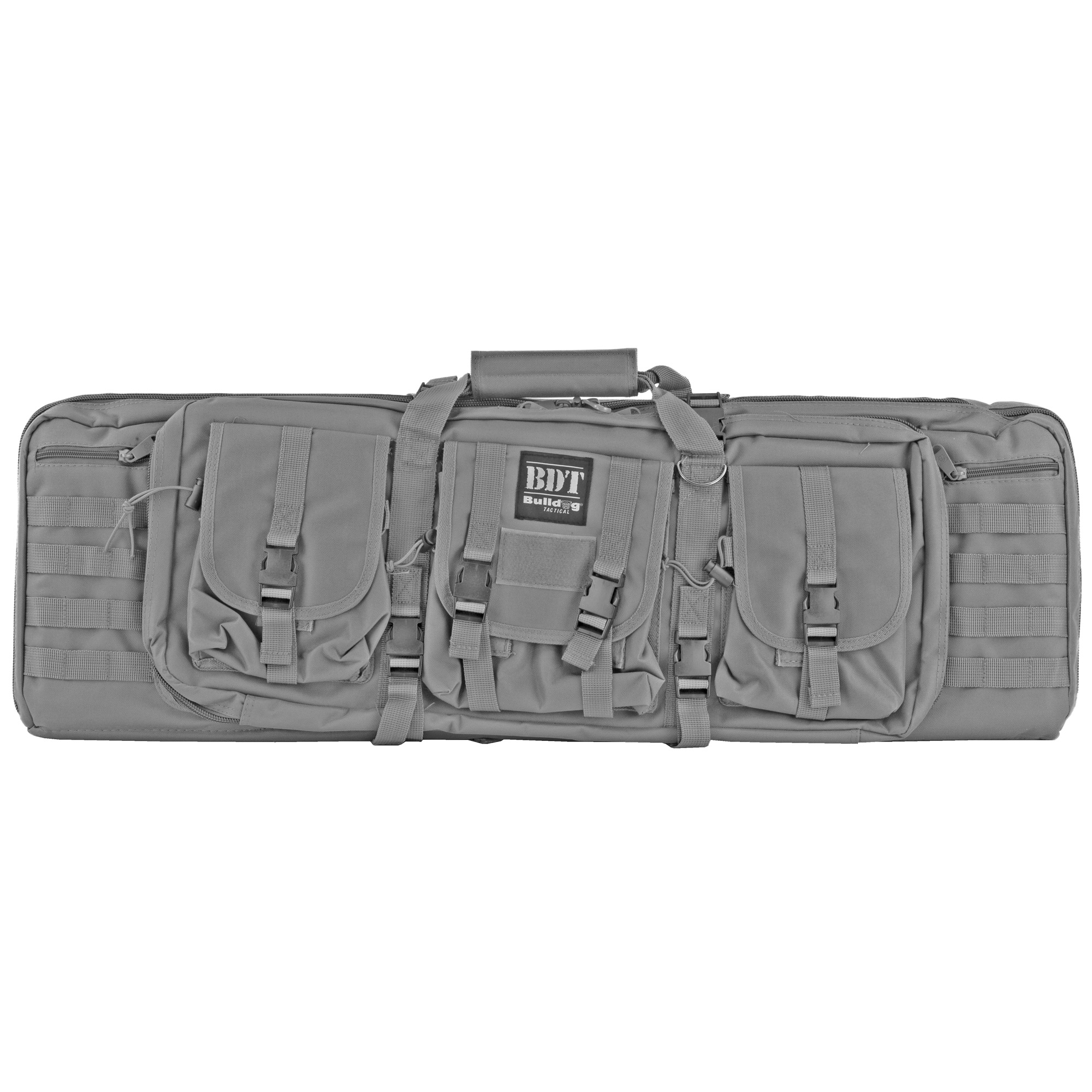 Bulldog BDT6037SG BDT Tactical Double 37" Seal Gray Nylon, 3 Accessory Pockets, Deluxe Padded Backstraps Lockable Zippers, Padded Internal Divider