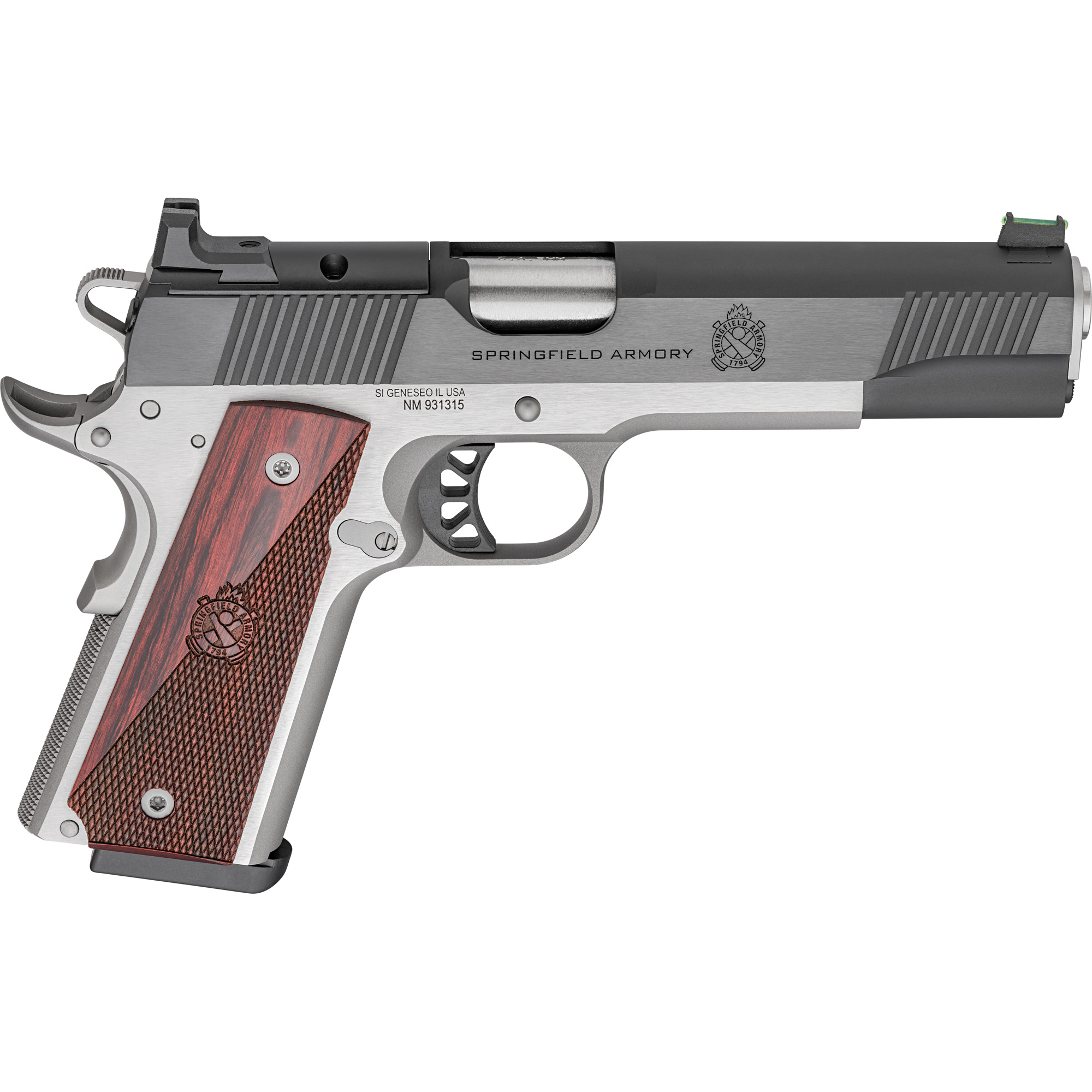 Springfield Armory PX9119LAOS 1911 Ronin 9mm 9+1 5" Stainless Steel Barrel Optic Ready Blued Slide Crossed Cannons Checkered Grip