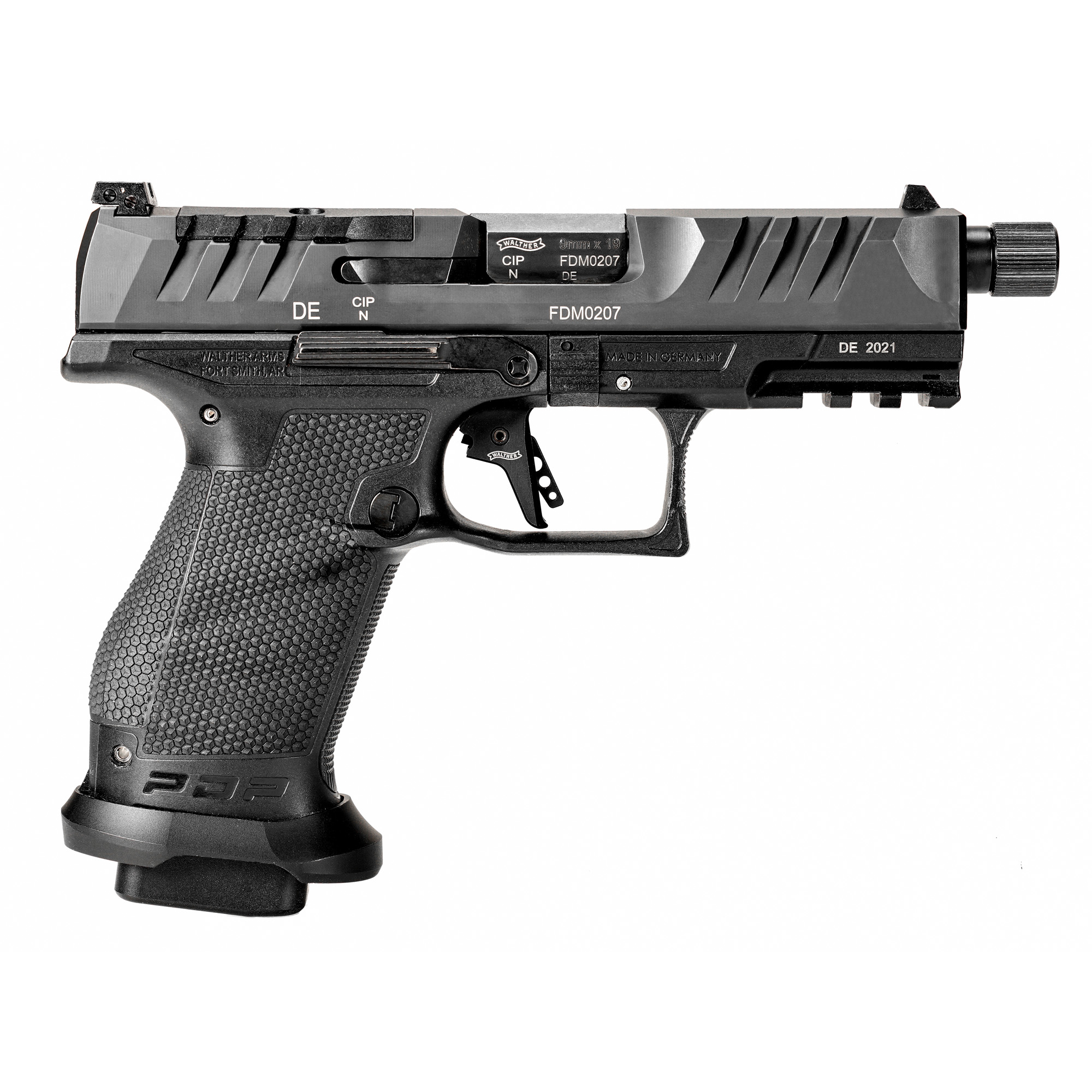 Walther Arms 2844176 PDP Pro SD Compact Frame 9mm Luger 18+1 4.60" Black Threaded Barrel, Black Optic Ready/Serrated Steel Slide, Black Polymer Frame w/Picatinny Rail, Medium Backstrap Grip