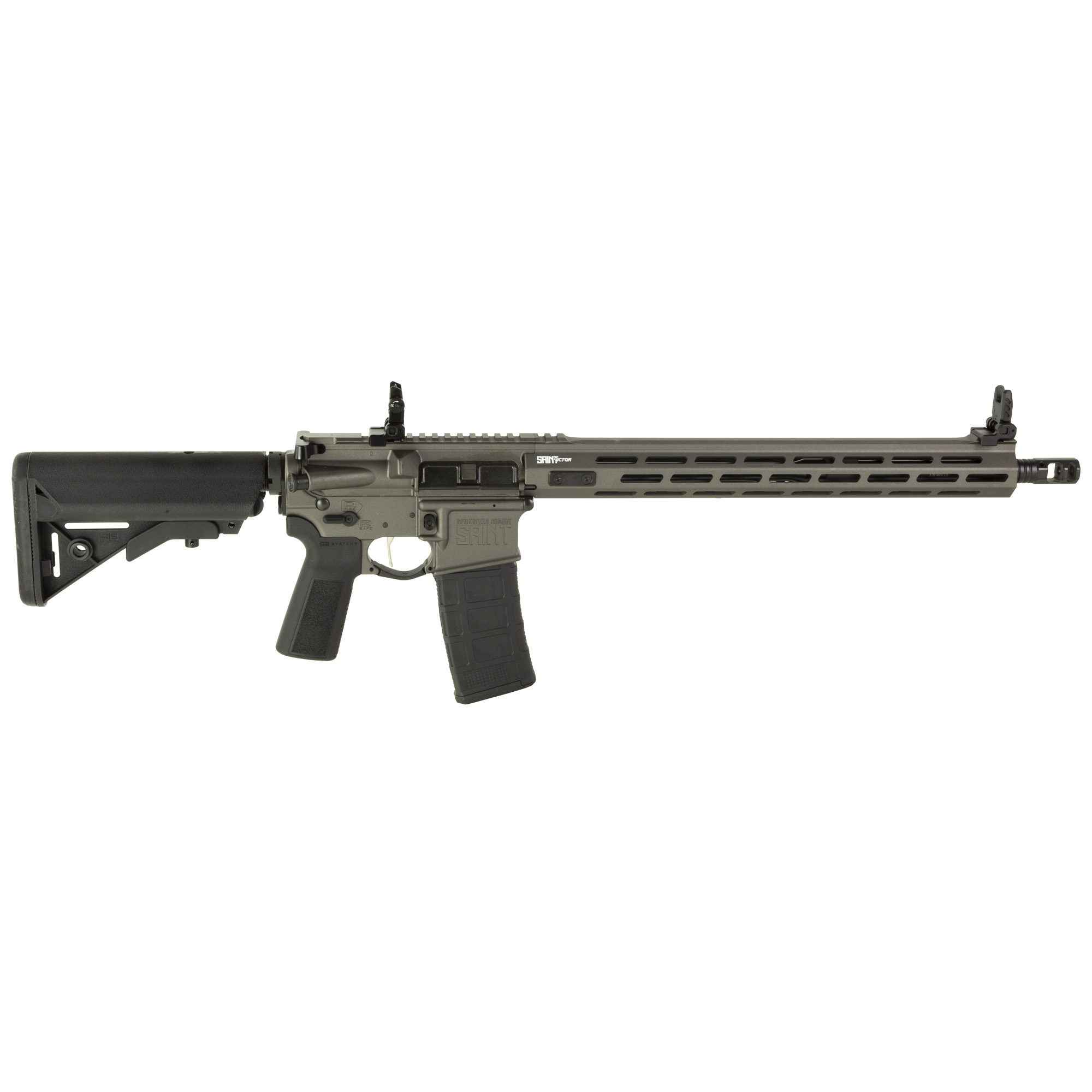 Springfield Armory STV916556TB5 SAINT Victor 5.56x45mm NATO 30+1 16" CMV Melonite Barrel, Tungsten Gray Rec, B5 Systems SOPMOD Stock/Type 23 P-Grip, 15" M-Lok Handguard, Flat GI Trigger