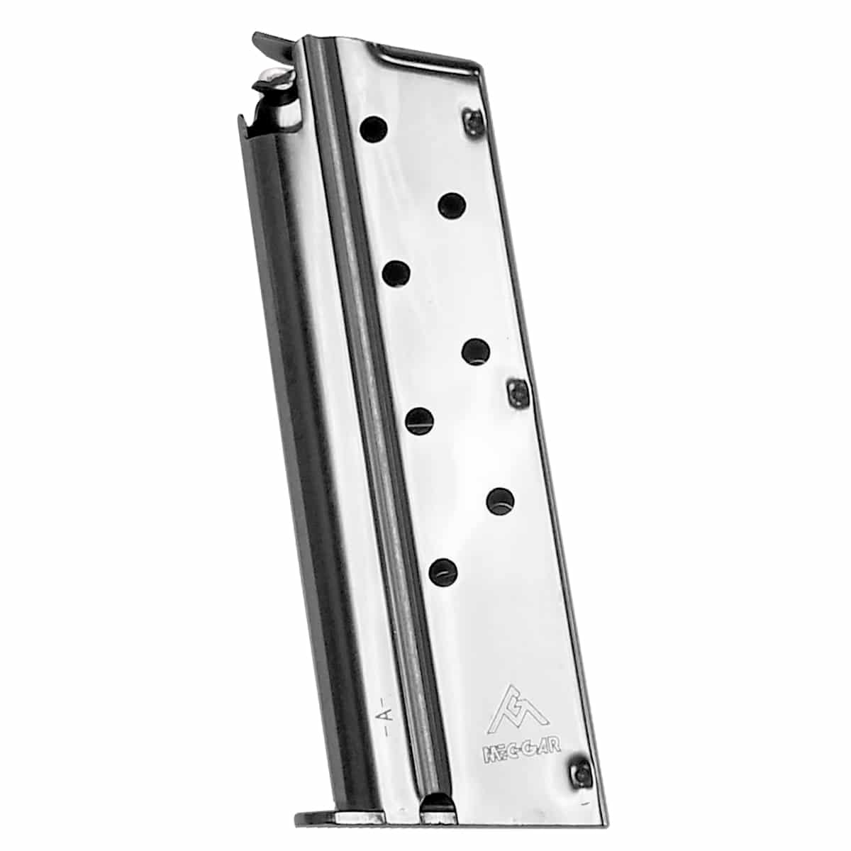 Mec-Gar 1911 9mm Nickel Magazine 8-Round Capacity for Officer and Compact Models