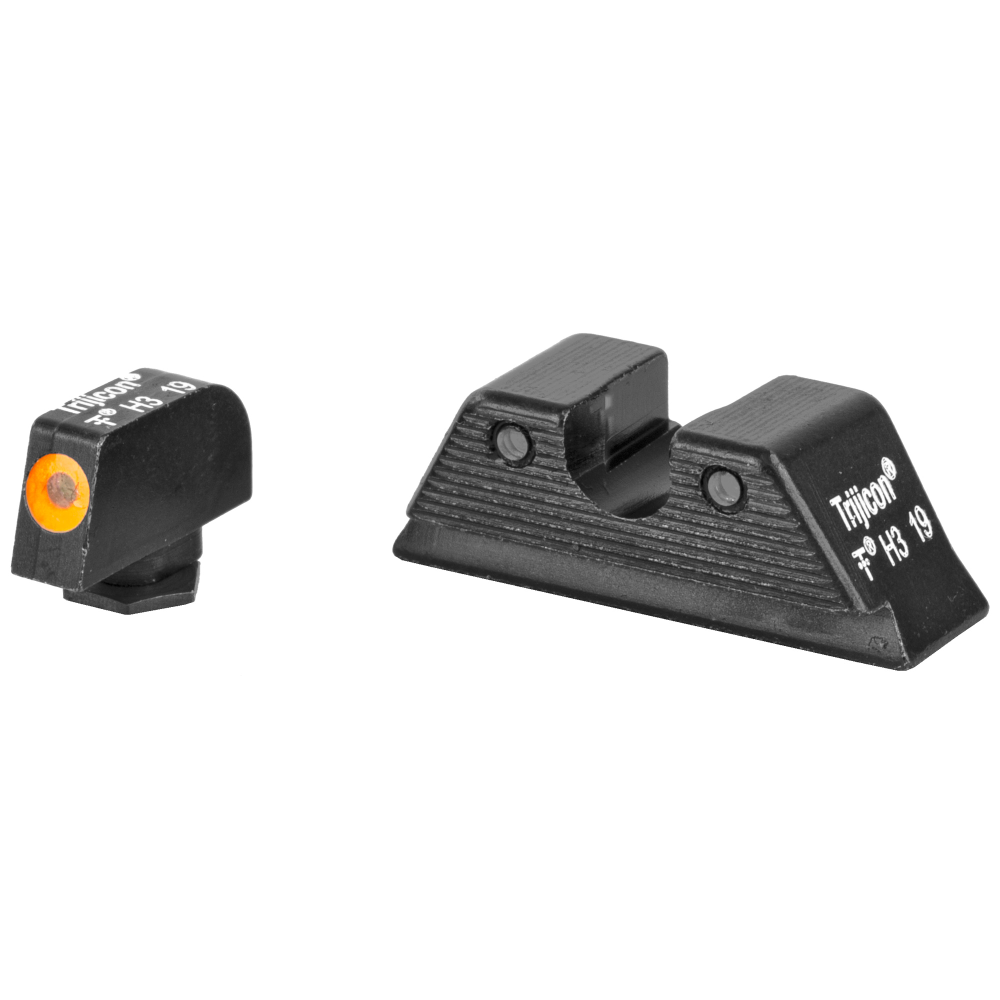 Trijicon HD XR Night Sights Glock MOS Matte Green Orange Front 3 Dot