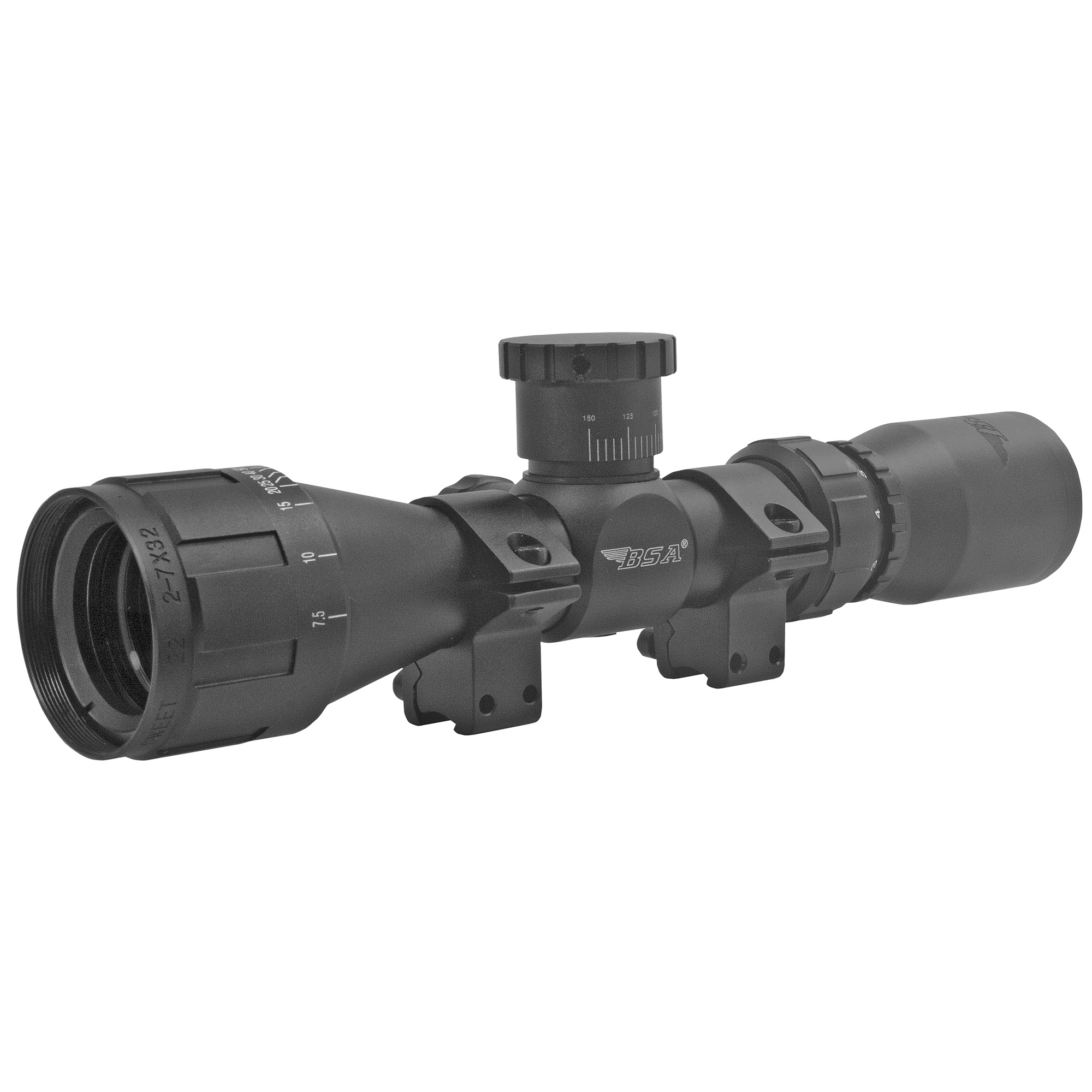 BSA Optics Sweet 22 2 to 7x32 Rimfire Scope 1in Tube AO Duplex 30 30