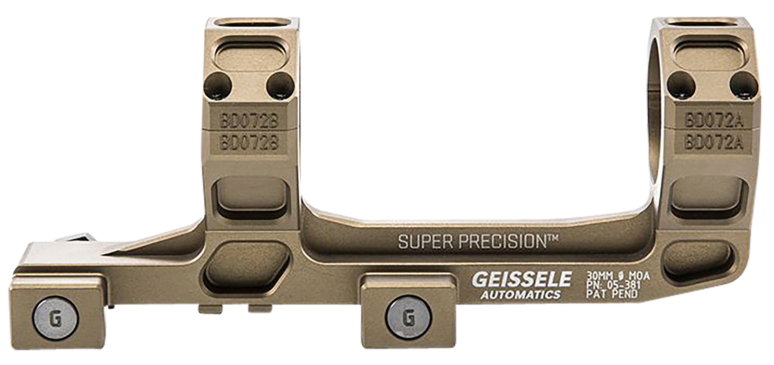Geissele AR15 Super Precision 30mm Desert Tan Scope Mount Ring Combo